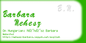 barbara mehesz business card